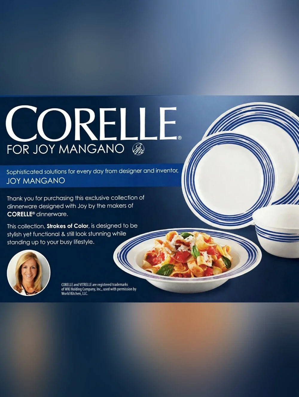 Corelle x Joy Mangano 16-Pc Dinnerware Set – Cobalt Blue NIB Vintage